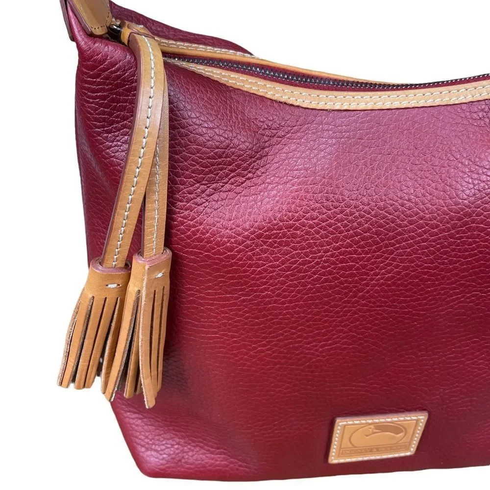 Dooney & Bourke Patterson Leather PAIGE Sac Hobo Shoulder Bag Tassel Wine Color